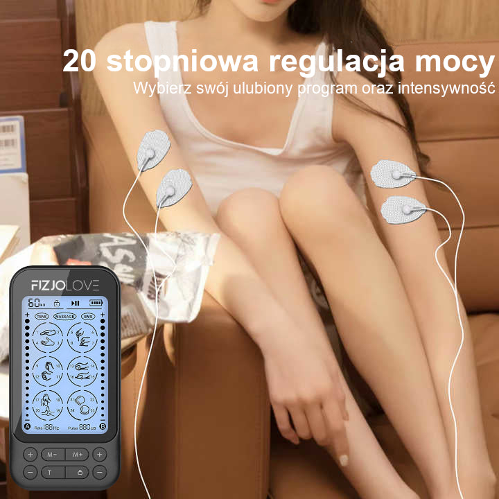 Elektrostymulator mięśni AS9034 Czarny Fizjolove 16 elektrod