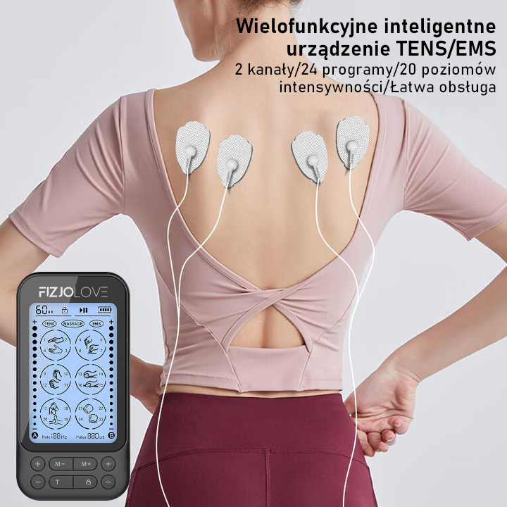 Elektrostymulator mięśni AS9034 Czarny Fizjolove 16 elektrod