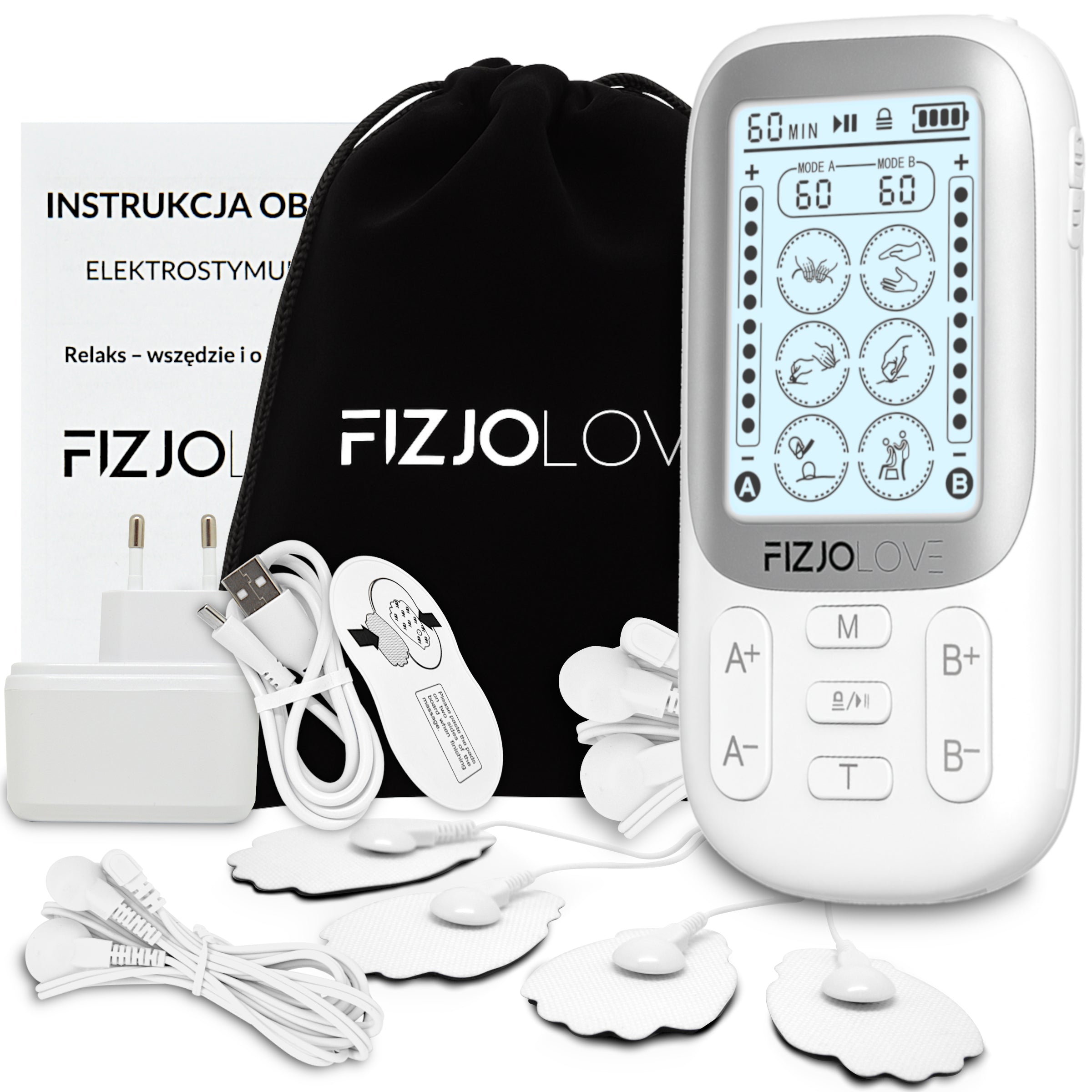 Elektrostymulator mięśni AS9020 ZESTAW XXL Fizjolove