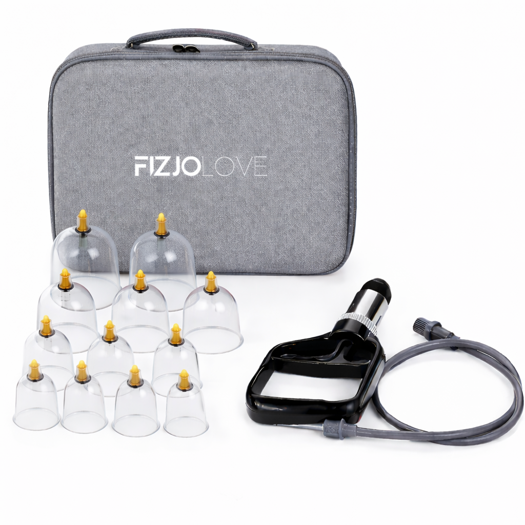 Bańki chińskie bezogniowe próżniowe do masażu - Zestaw 12 sztuk z pompką w etui