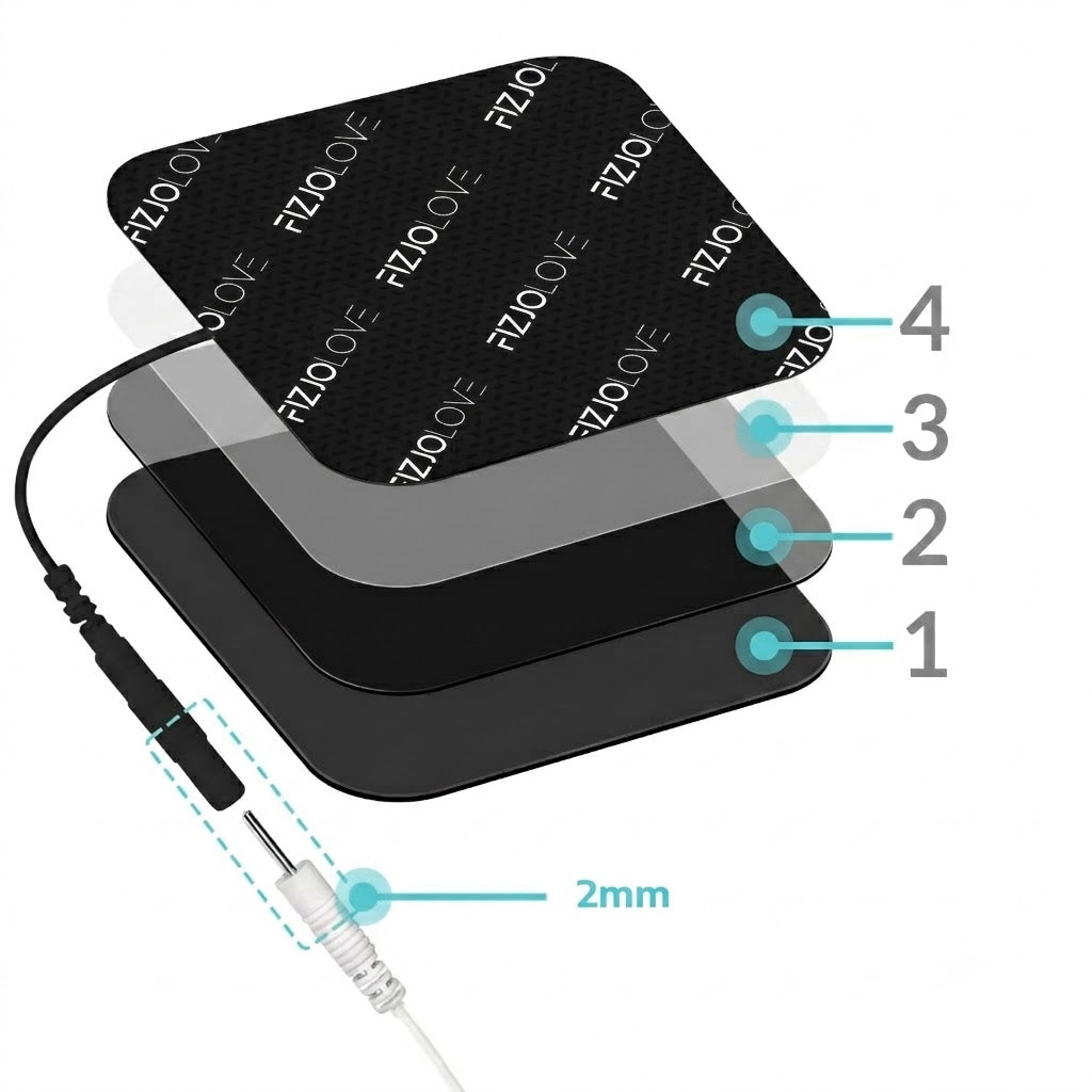 4x ELEKTRODA ŻELOWA ELEKTROSTYMULATOR TENS/EMS ELEKTRODY CZARNE 5x5 cm 2 pary