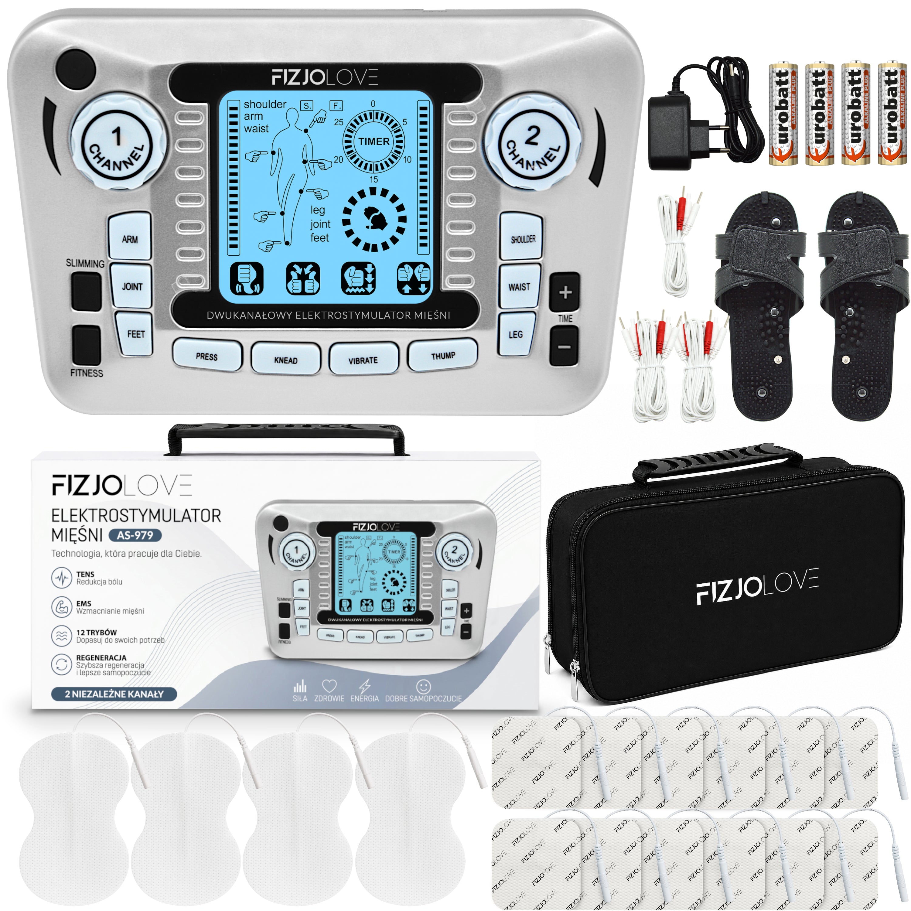 Muscle electrostimulator gray AS979 16 electrodes
