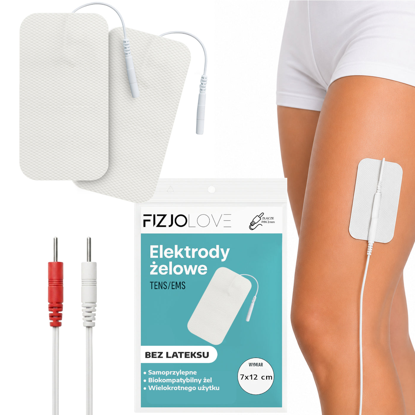 2x ELEKTRODA ŻELOWA ELEKTROSTYMULATOR TENS/EMS ELEKTRODY PARA 7x12 cm