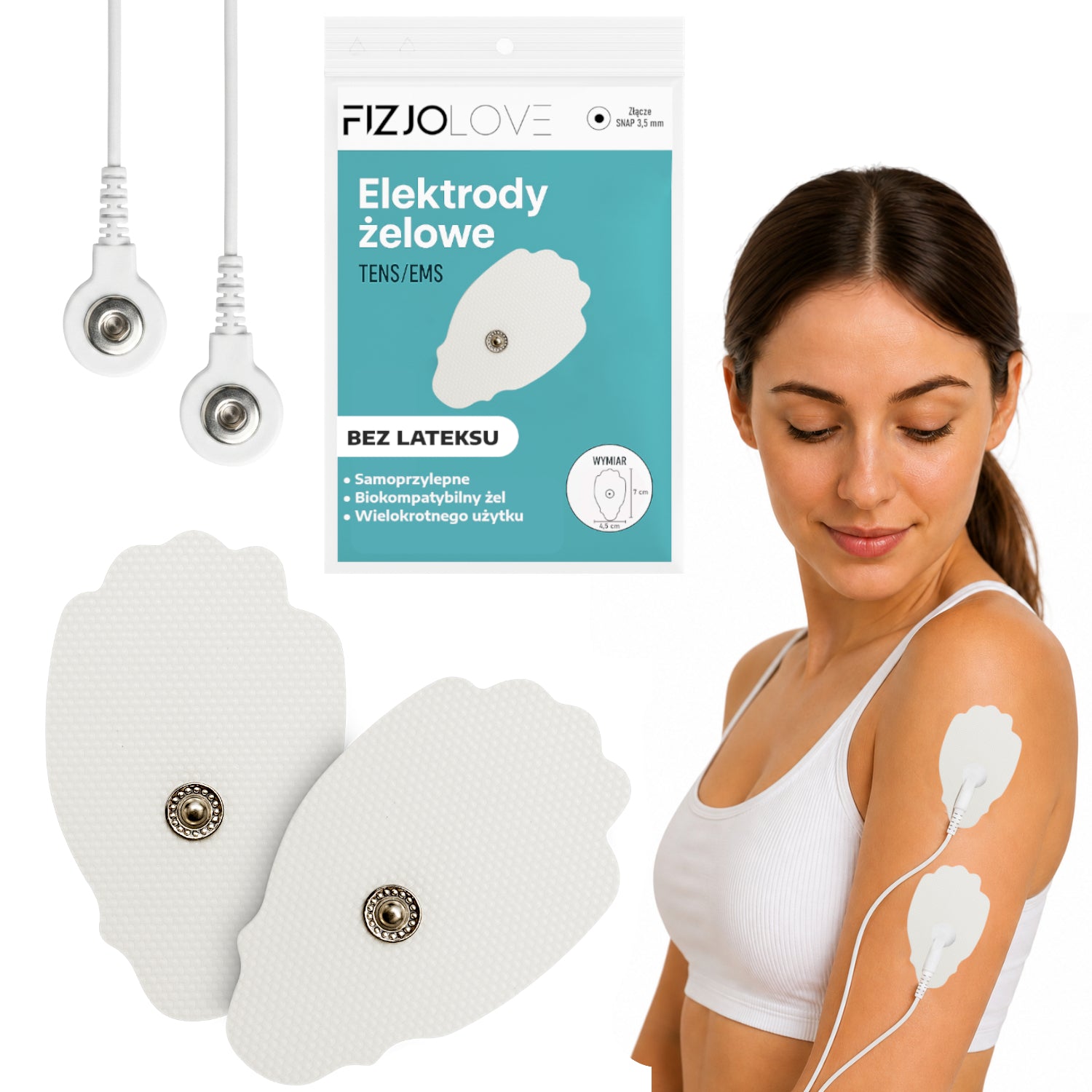 Elektrody żelowe białe 7x4 cm 2 sztuki