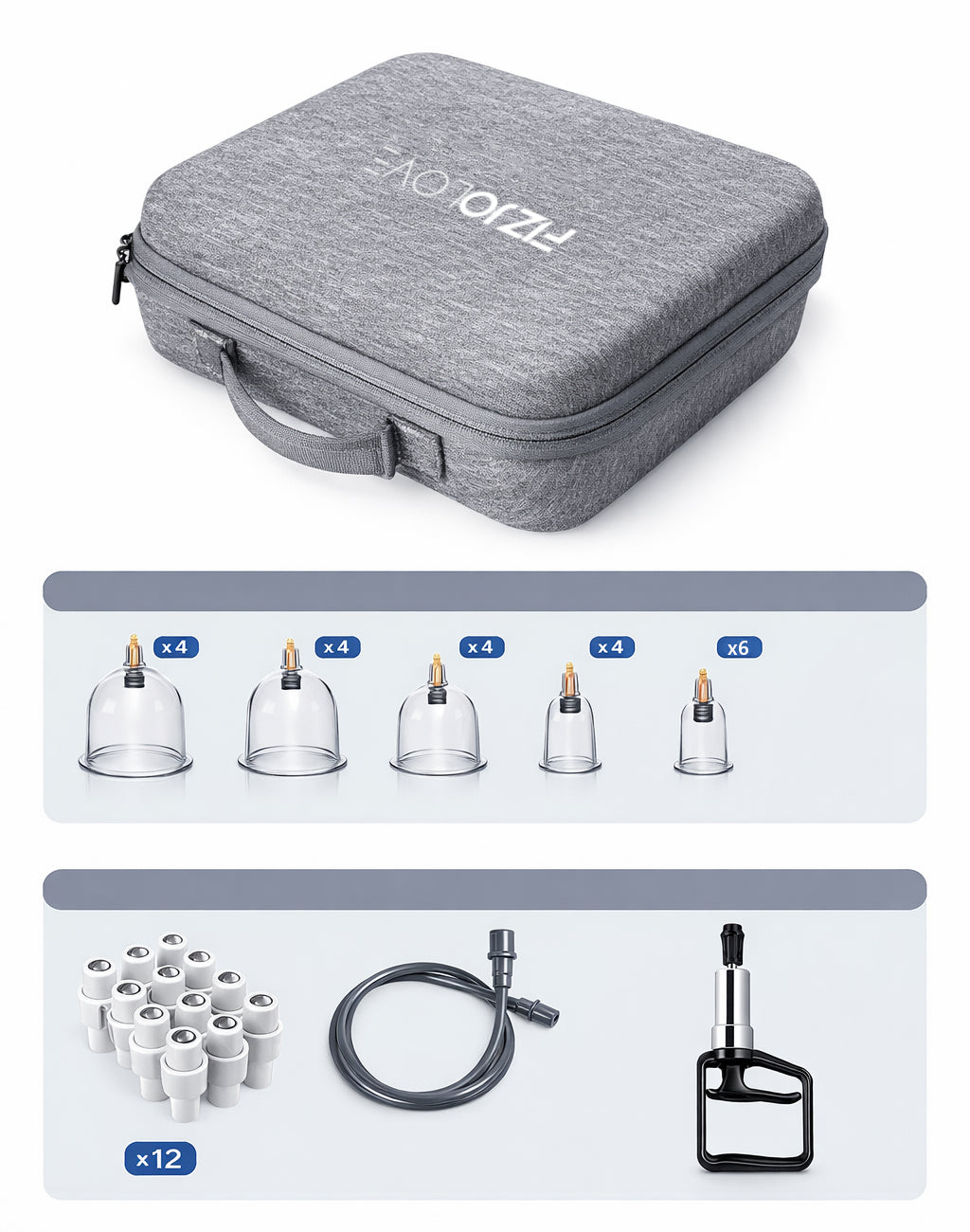 Bańki chińskie bezogniowe próżniowe do masażu - Zestaw 22 sztuki z pompką w etui