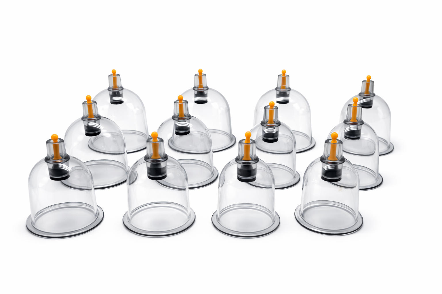 Bańki chińskie bezogniowe próżniowe do masażu - Zestaw 12 sztuk z pompką w etui