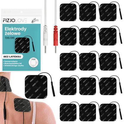 16x ELEKTRODA ŻELOWA ELEKTROSTYMULATOR TENS/EMS ELEKTRODY CZARNE 5x5 cm 8 par