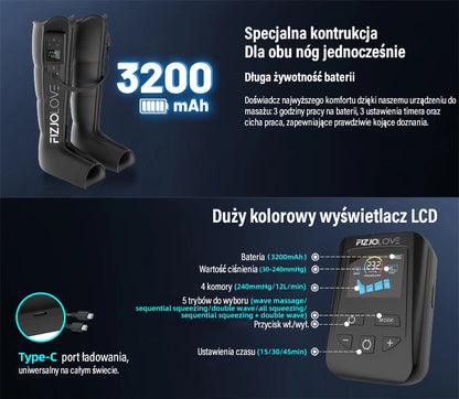 Drenaż Limfatyczny Urządzenie Uciskowe Masażer Nóg Presoterapia roz. M