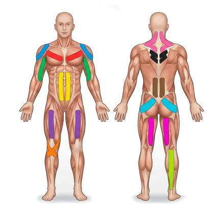 TAŚMA KINEZJOLOGICZNA DO TAPINGU TEJP KINESIO HIPOALERGICZNA WODOODPORNA