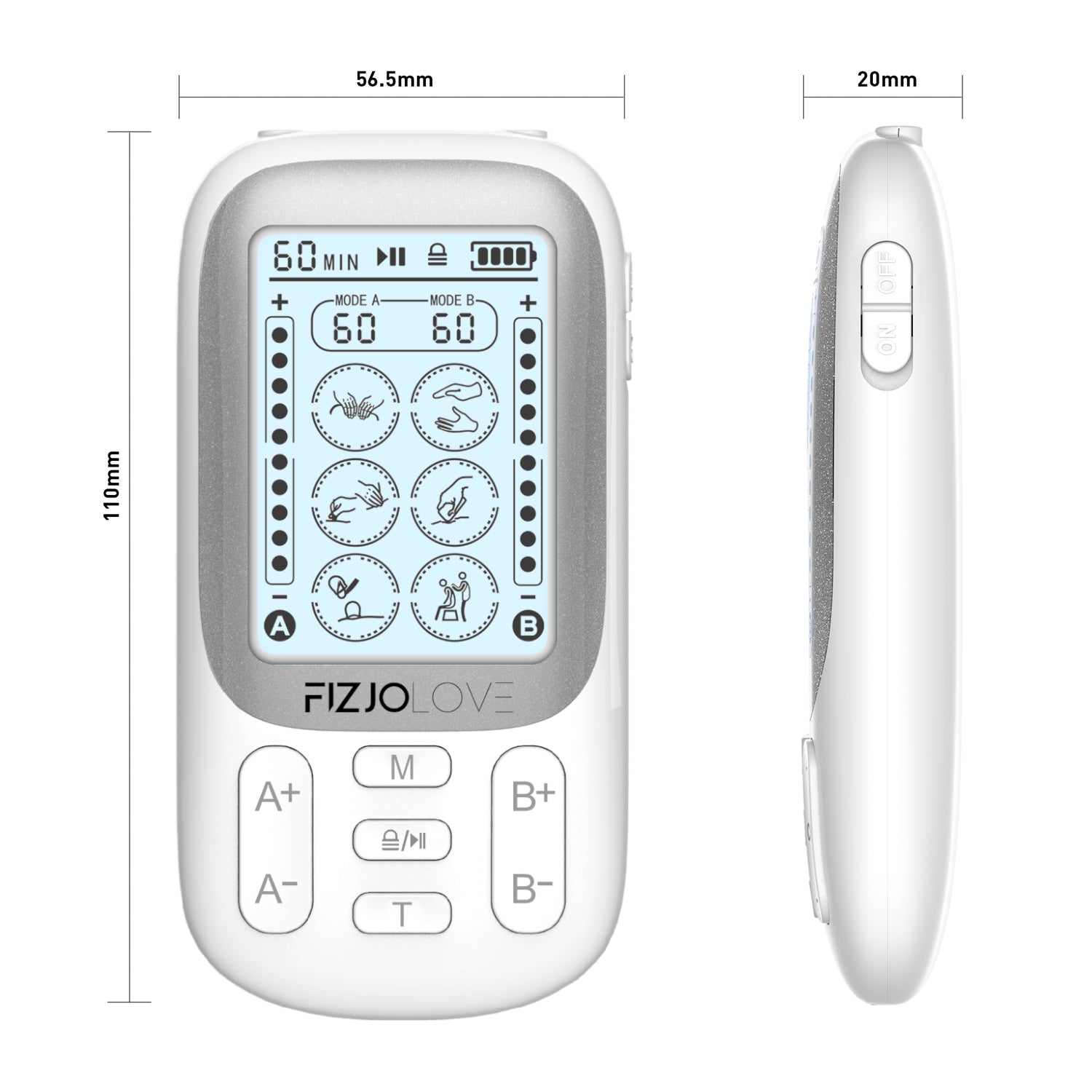 Elektrostymulator mięśni AS9020 Biały Fizjolove
