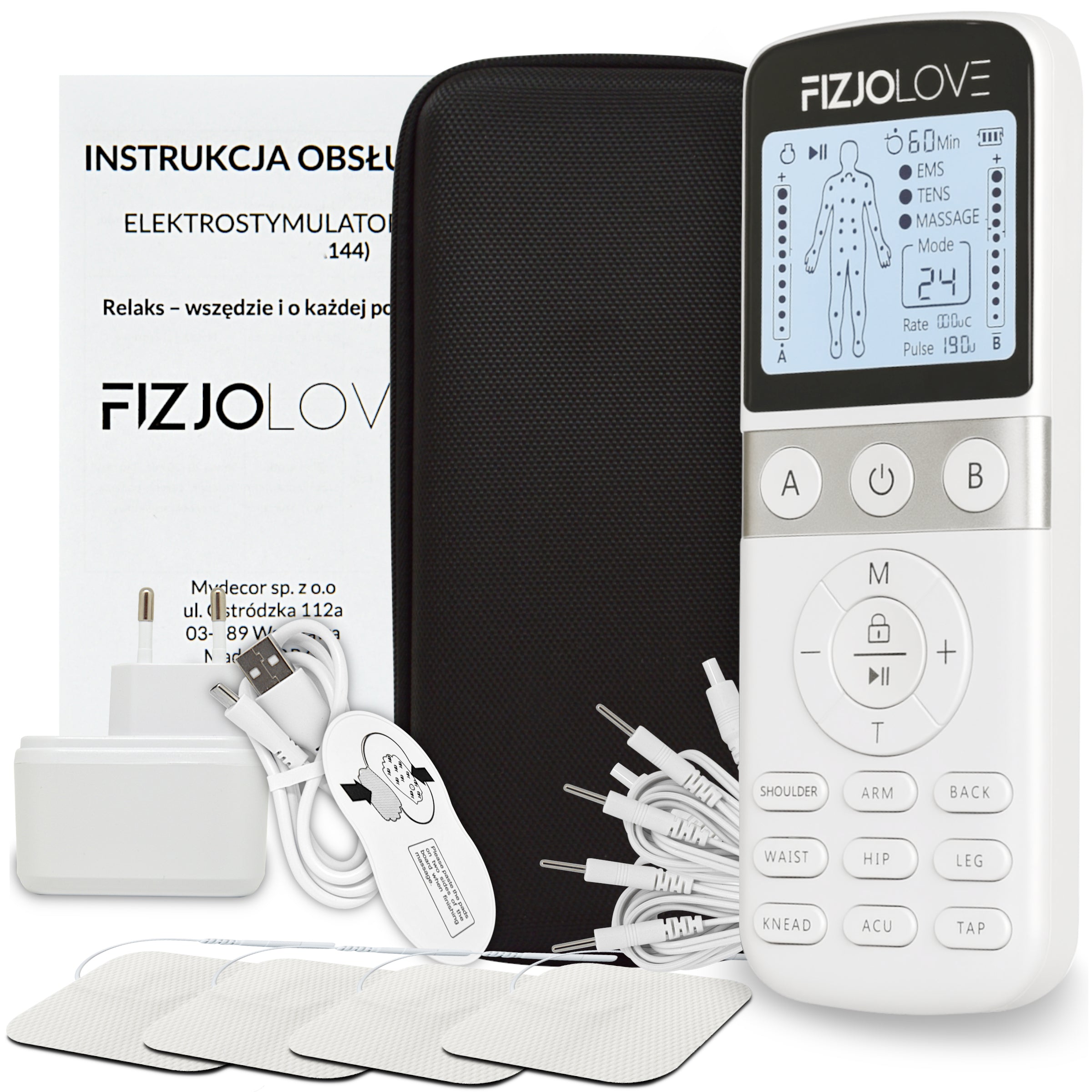 Elektrostymulator mięśni AS9024 Biały Fizjolove