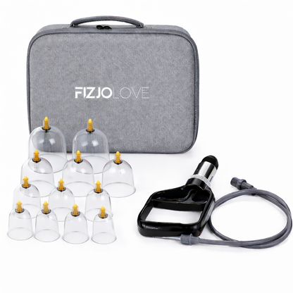 Bańki chińskie bezogniowe próżniowe do masażu - Zestaw 12 sztuk z pompką w etui