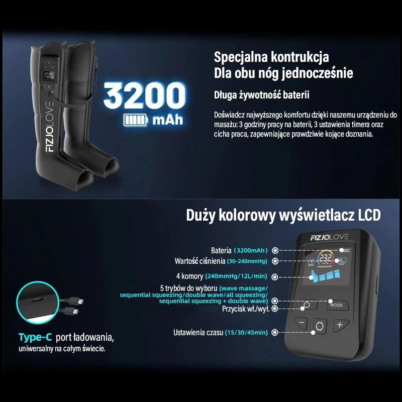 PRE-ORDER 06/10/2025 Lymphatic Drainage Compression Device Leg Massager Pressotherapy size L