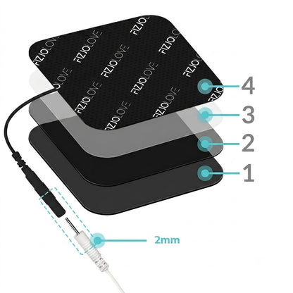 4x ELEKTRODA ŻELOWA ELEKTROSTYMULATOR TENS/EMS ELEKTRODY CZARNE 5x5 cm 2 pary