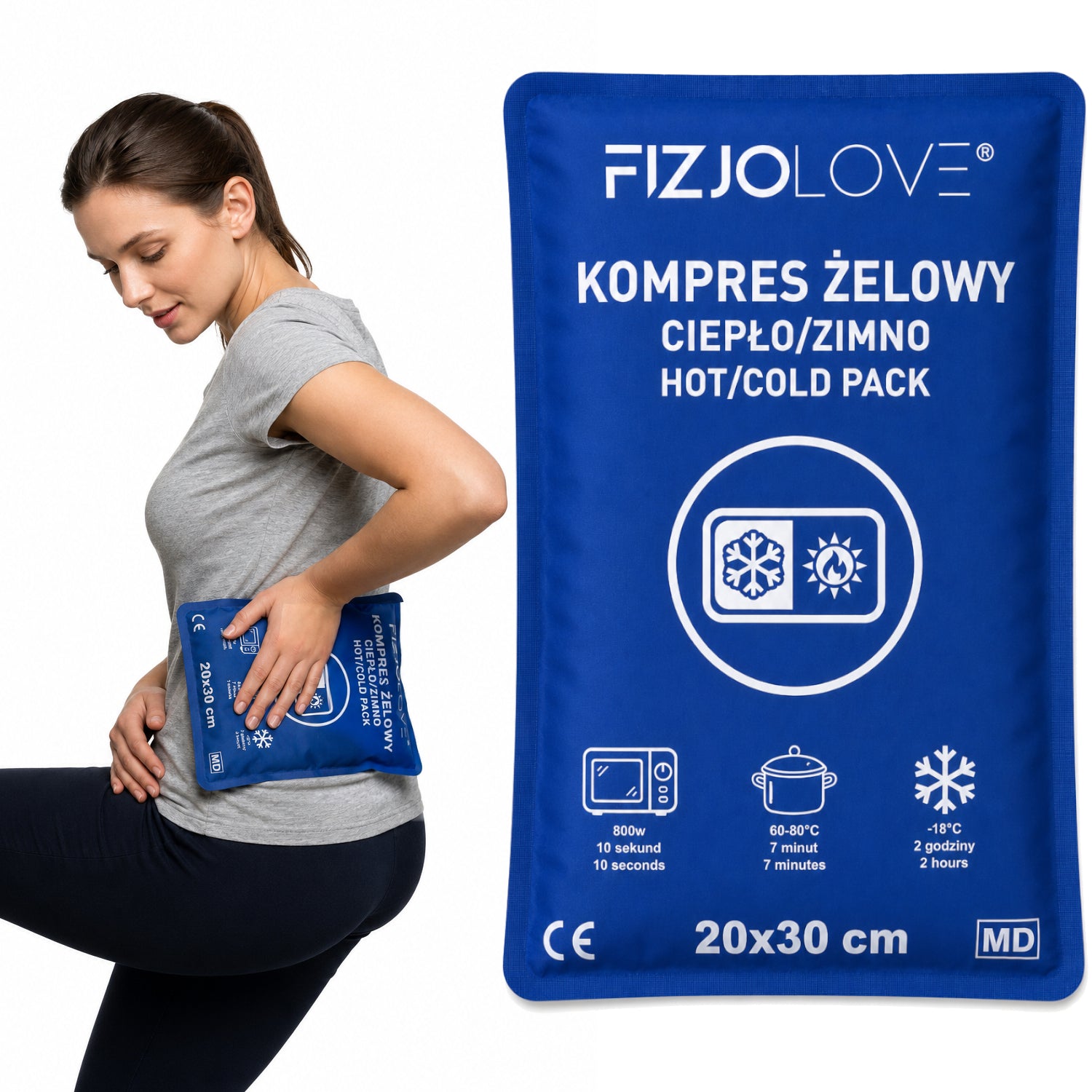 KOMPRES ŻELOWY CIEPŁO ZIMNO Termiczny Okład Rozgrzewający Chłodzący 20×30cm
