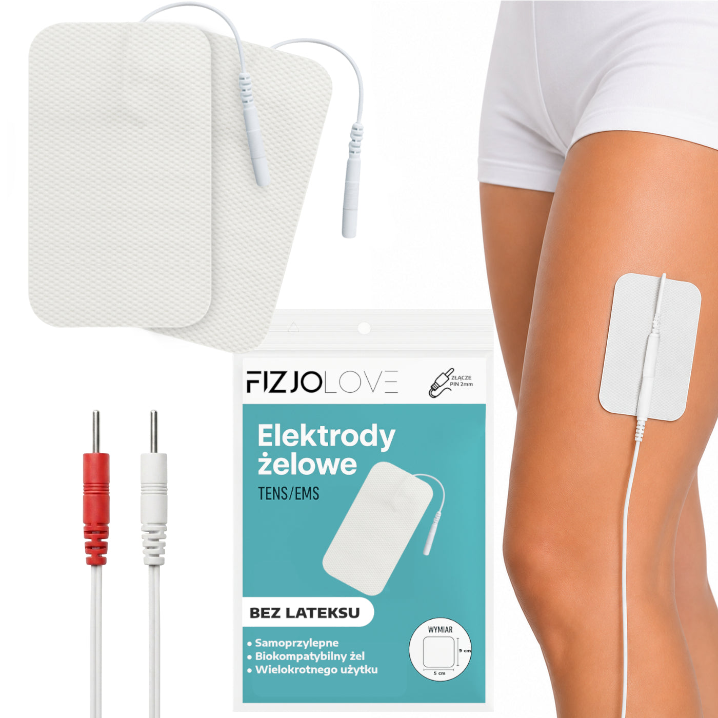 2x ELEKTRODA ŻELOWA ELEKTROSTYMULATOR TENS/EMS ELEKTRODY PARA 6x9 cm nakładki pady
