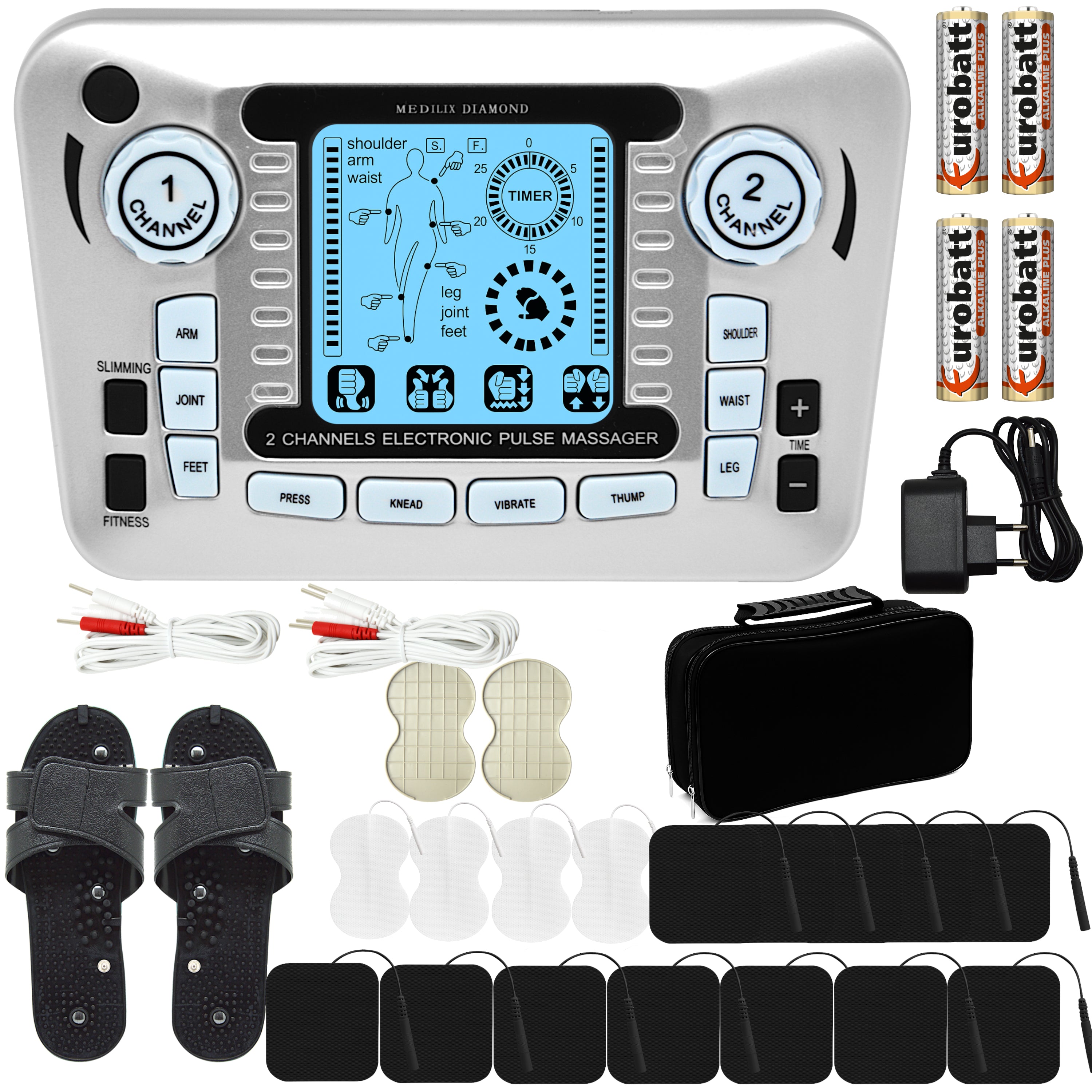 Elektrostymulator mięśni szary AS979 16 elektrod