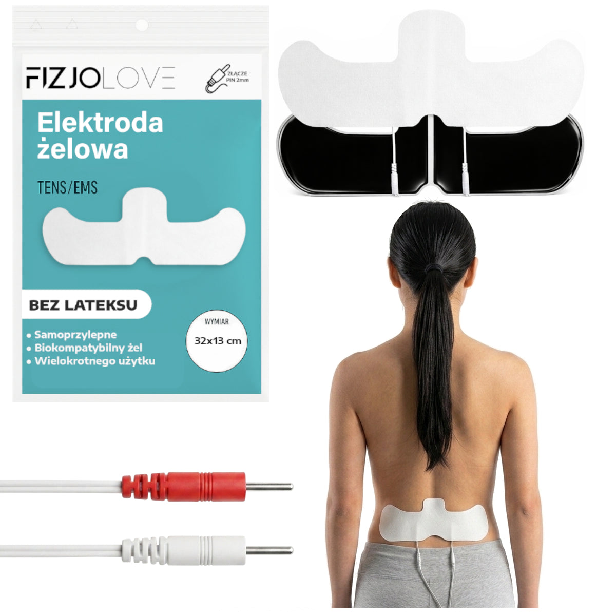 DUŻA ELEKTRODA ŻELOWA DO ELEKTROSTYMULACJI 32cm x 13cm TENS EMS (PIN)