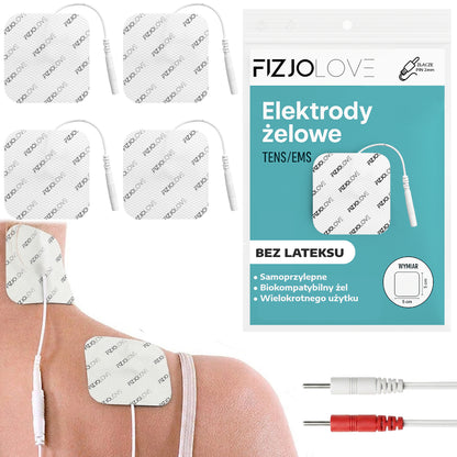 4x ELEKTRODA ŻELOWA ELEKTROSTYMULATOR TENS/EMS ELEKTRODY 2 PARY 5x5 cm