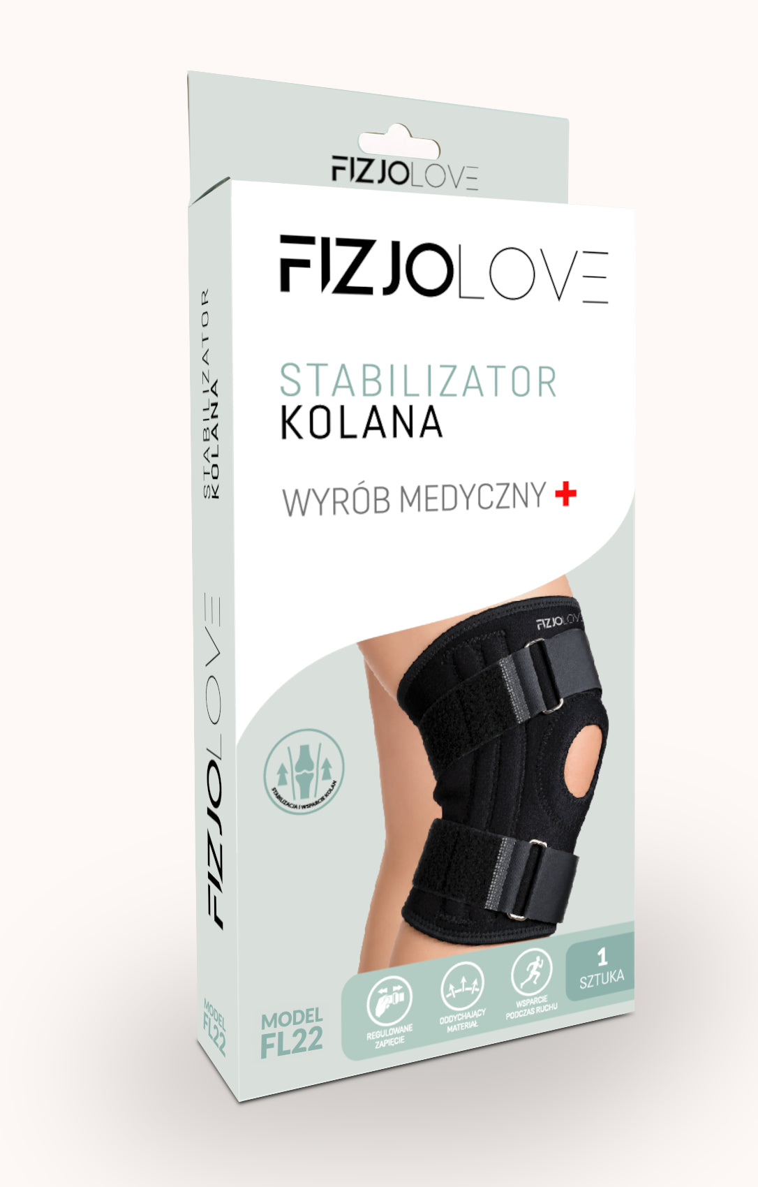 ORTEZA KOLANA XL STABILIZATOR Z FISZBINAMI OPASKA STAWU KOLANOWEGO RZEPKI FIZJOLOVE