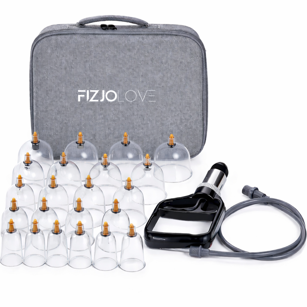 Bańki chińskie bezogniowe próżniowe do masażu - Zestaw 22 sztuki z pompką w etui