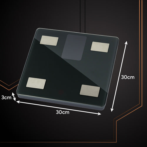 Elektroniczna waga łazienkowa analityczna LITE bluetooth pomiar tkanki BMI Czarna