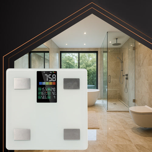 Elektroniczna waga łazienkowa analityczna LITE bluetooth pomiar tkanki BMI Biała